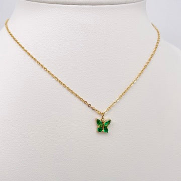 Collier Petit Papillon vert