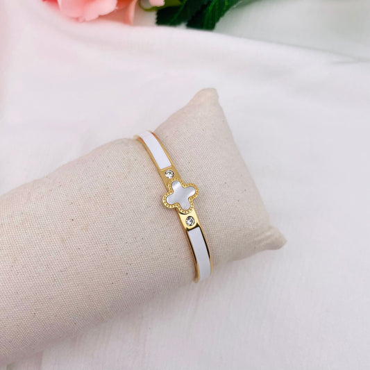 Bracelet jonc Jolie blanc